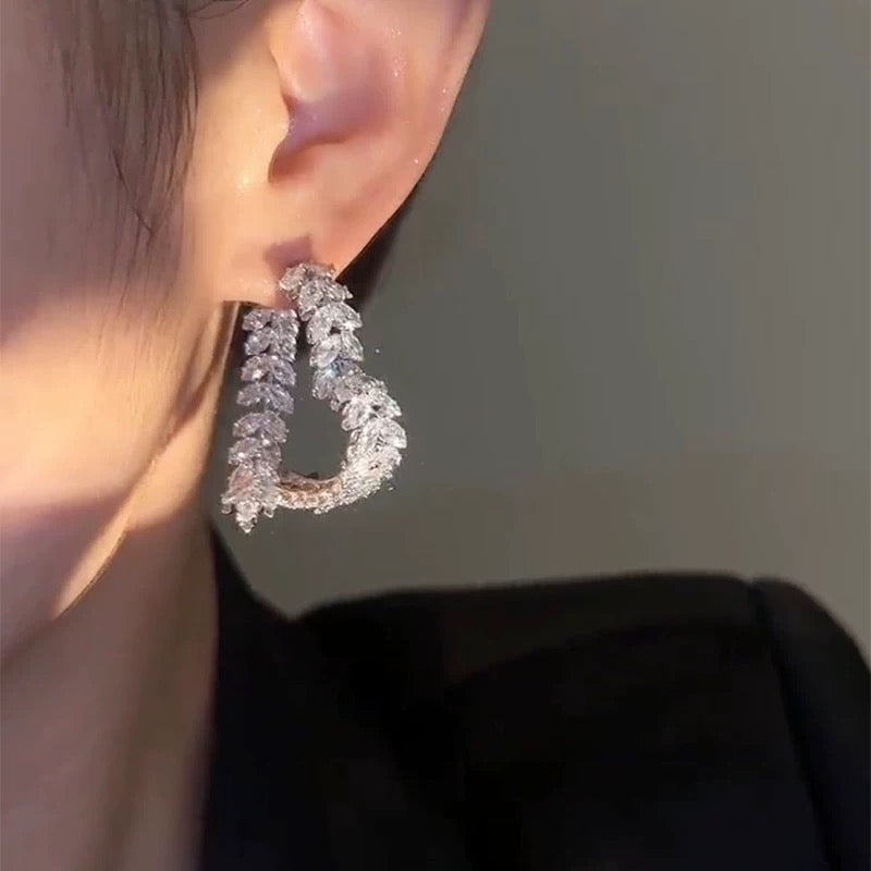 Wheat Cross Heart Earrings