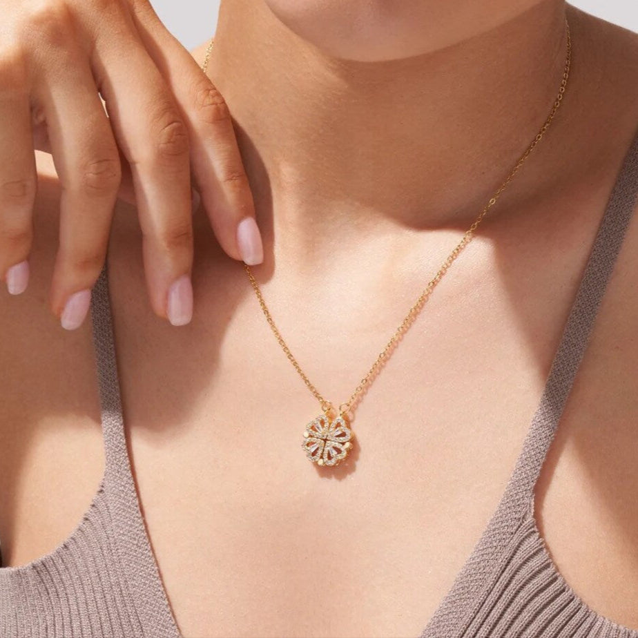 Elegant Lucky Heart Necklace with adjustable chain length
