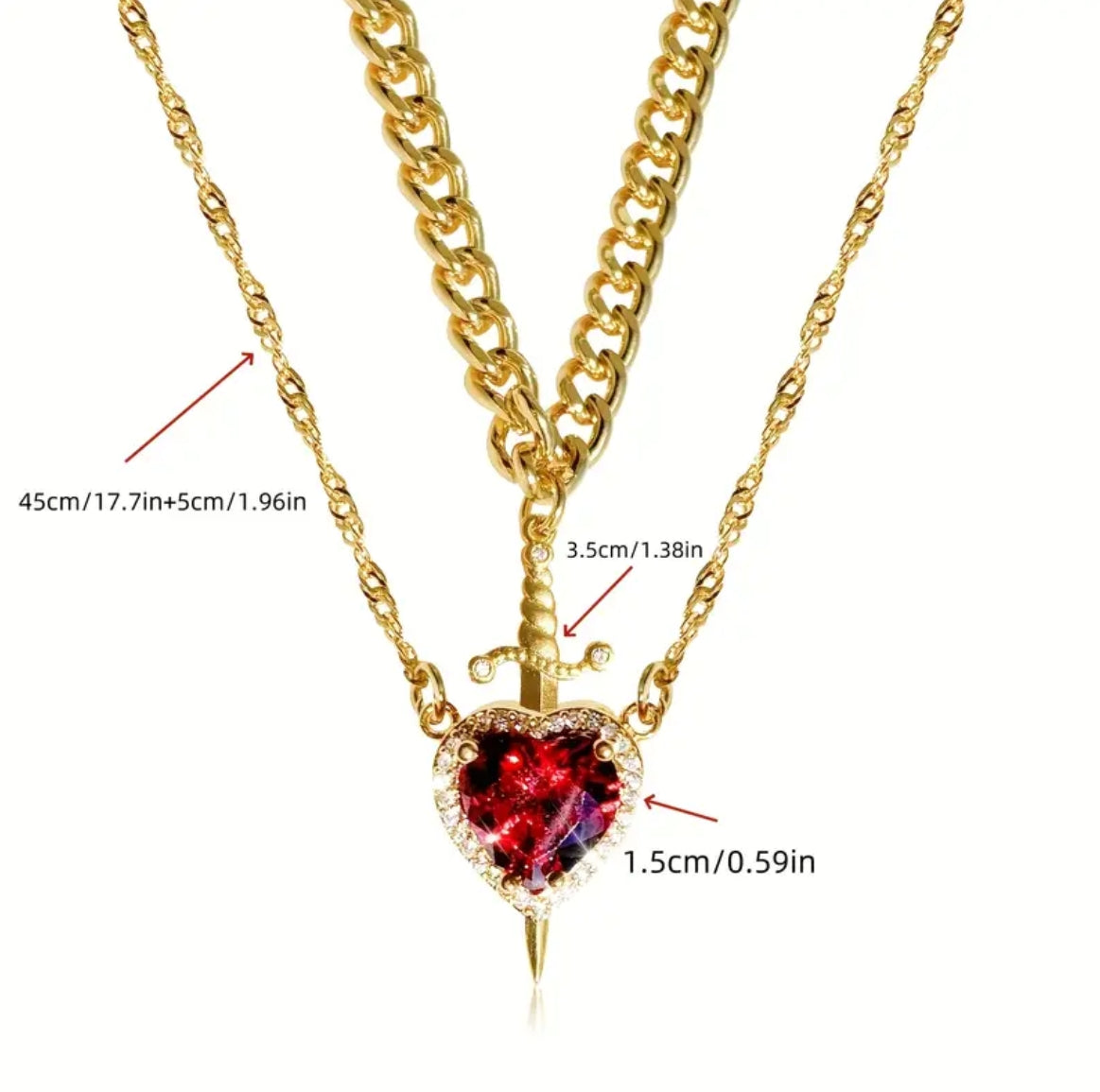 Colar Coração e Espada | CotaJewelry