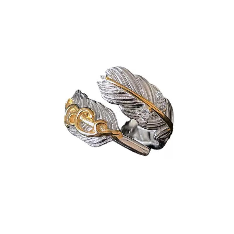 Aqua Tail Ring with fishtail design and rhinestone accents