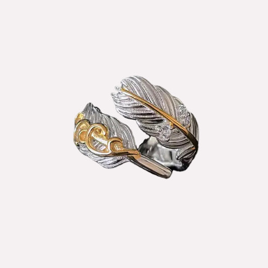 Aqua Tail Ring with fishtail design and rhinestone accents