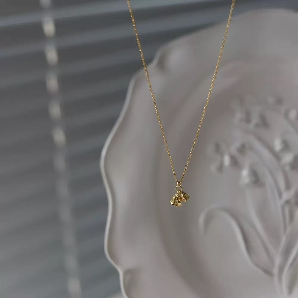 Elegant silver plated Lily of the Valley necklace