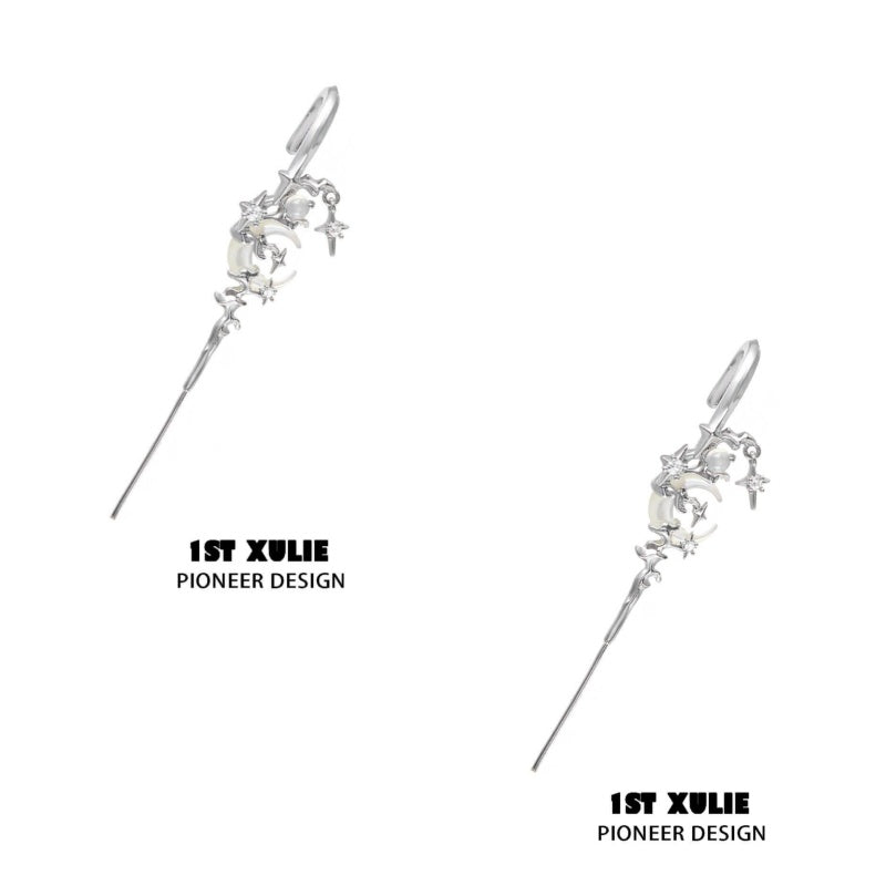 Brincos Myth of the Moon Ear Hook – Prata S925 Hipoalergénicos | CotaJewelry