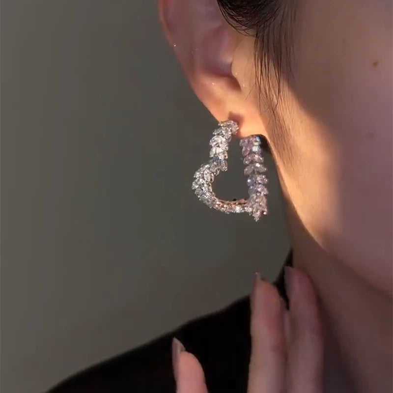 Wheat Cross Heart Earrings
