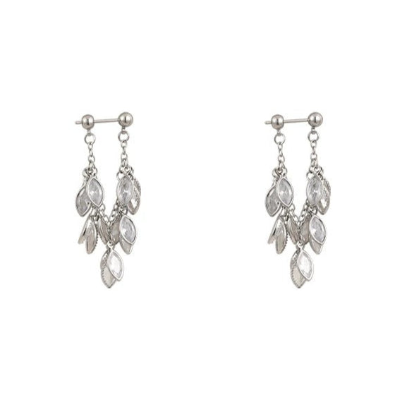Silver Teardrop Earrings displayed on a white background