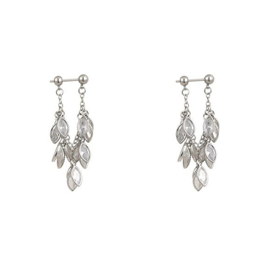 Silver Teardrop Earrings displayed on a white background
