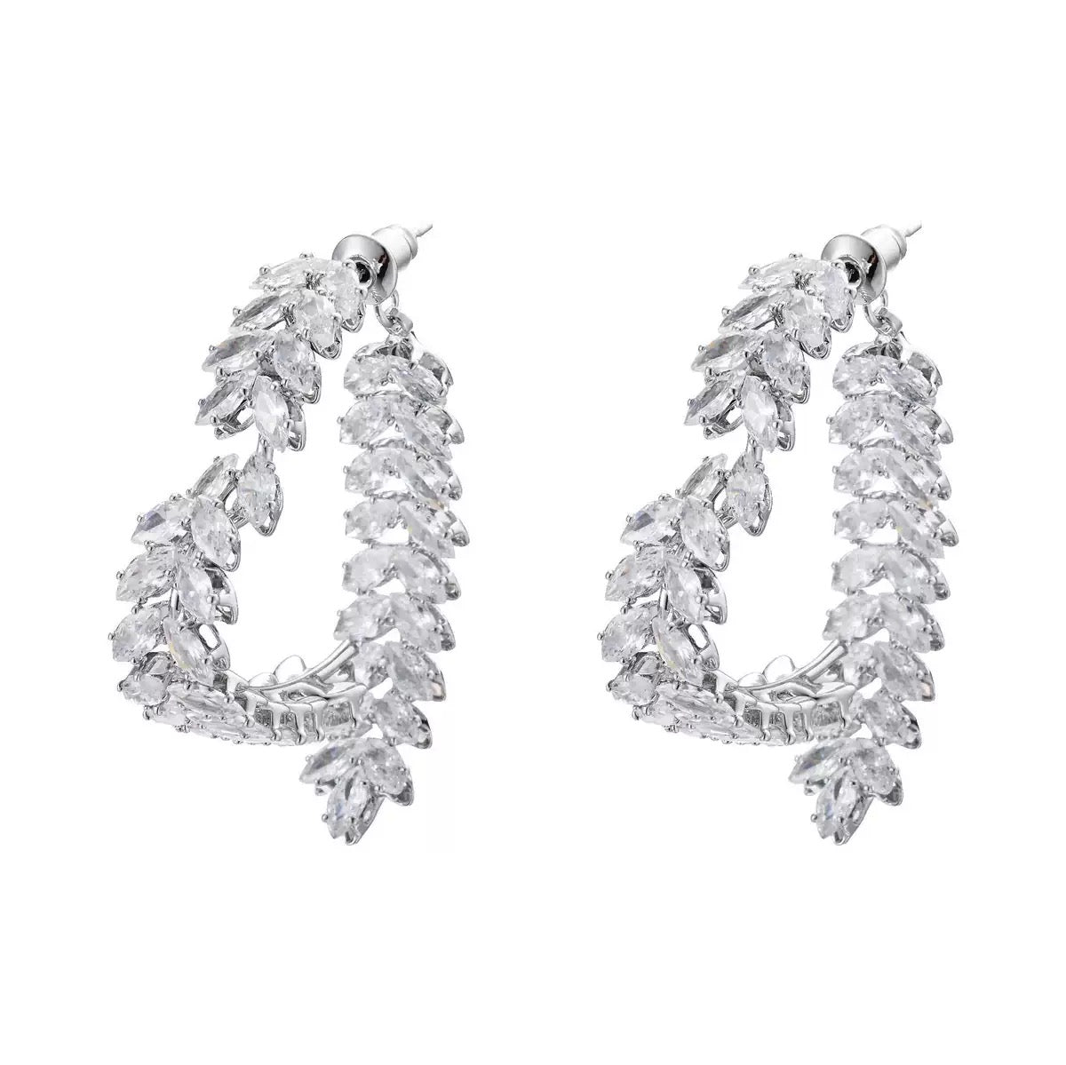 Wheat Cross Heart Earrings displayed on a white background showing cross design