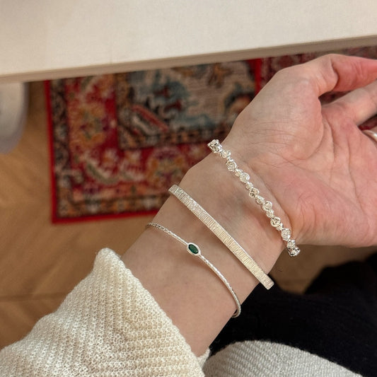 Zircon Vertical Beaded Bracelet Set