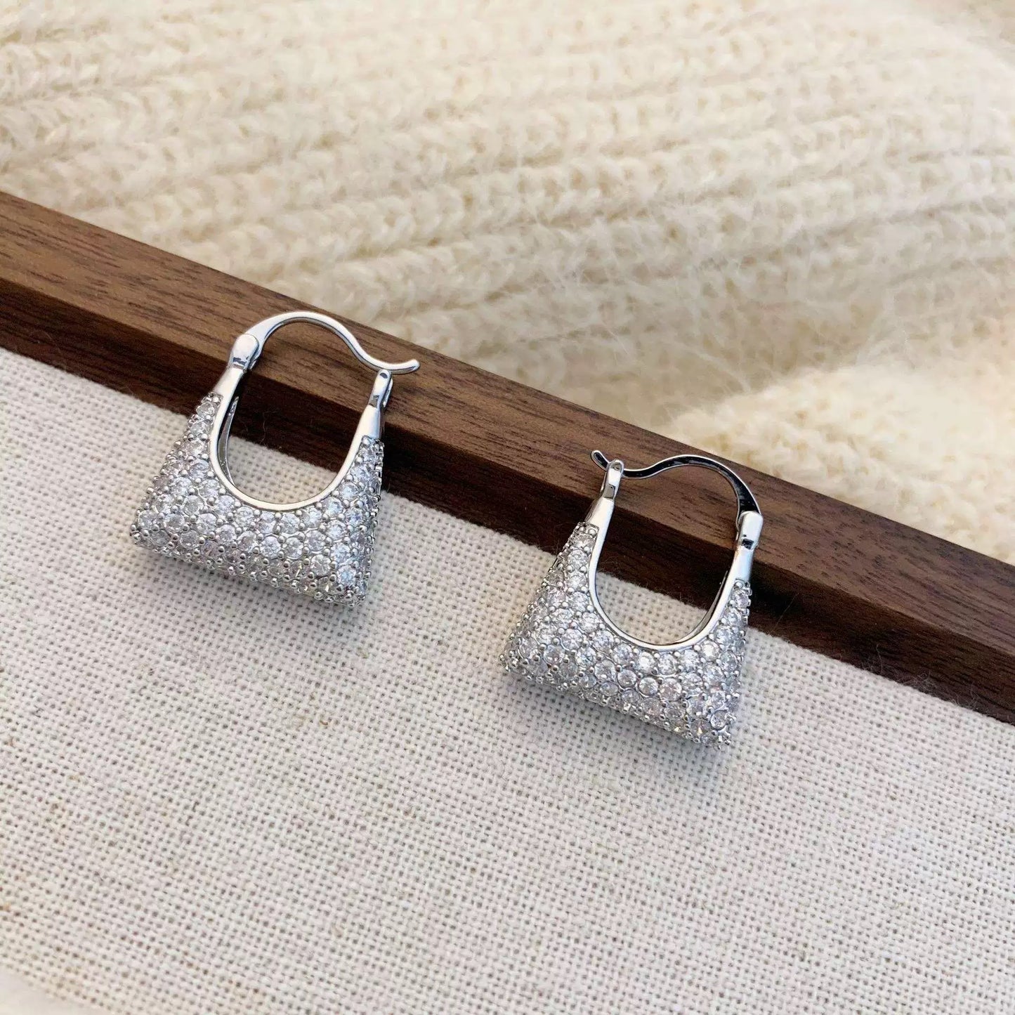 Elegant Handbag Earrings – 14K Gold-Plated Brass with 925 Silver Posts