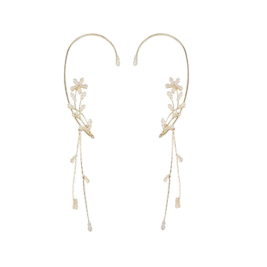Snowflake Tassel Ear Cuffs displayed on a white background highlighting design