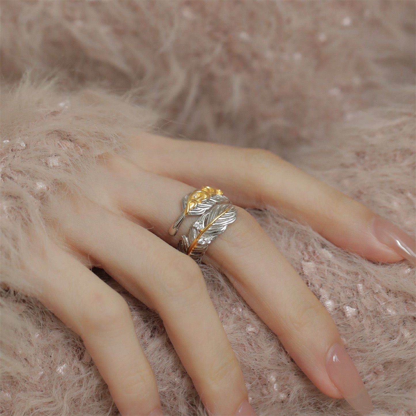 Model wearing Aqua Tail Ring