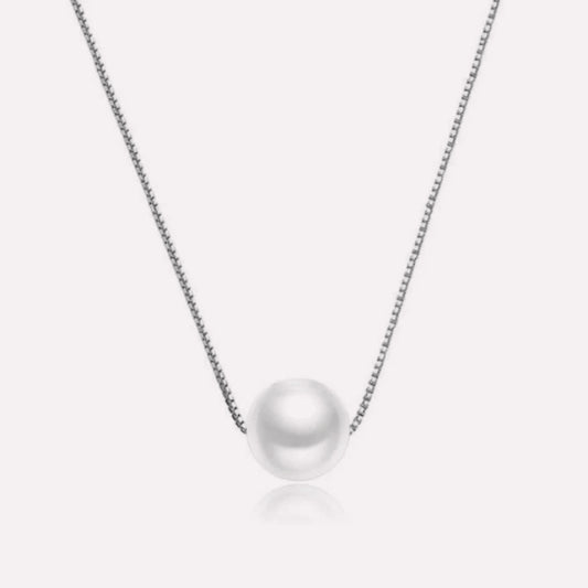 Eternal Pearl Necklace by CotaJewelry with lustrous pearls and gold-plated finish on white background
