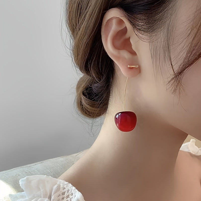Model wearing Cherry Earrings