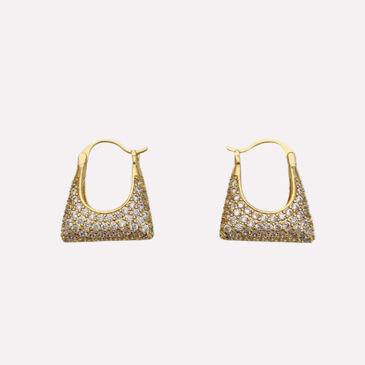 Elegant Handbag Earrings with 14K gold-plated brass and 925 silver posts