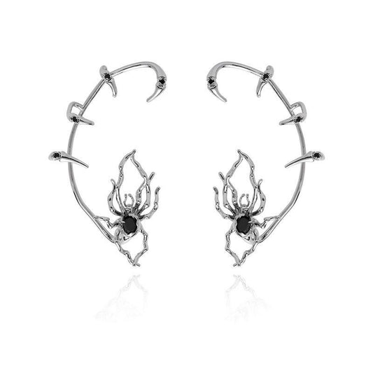 Black Spider Ear Clip close-up showing detailed spider design