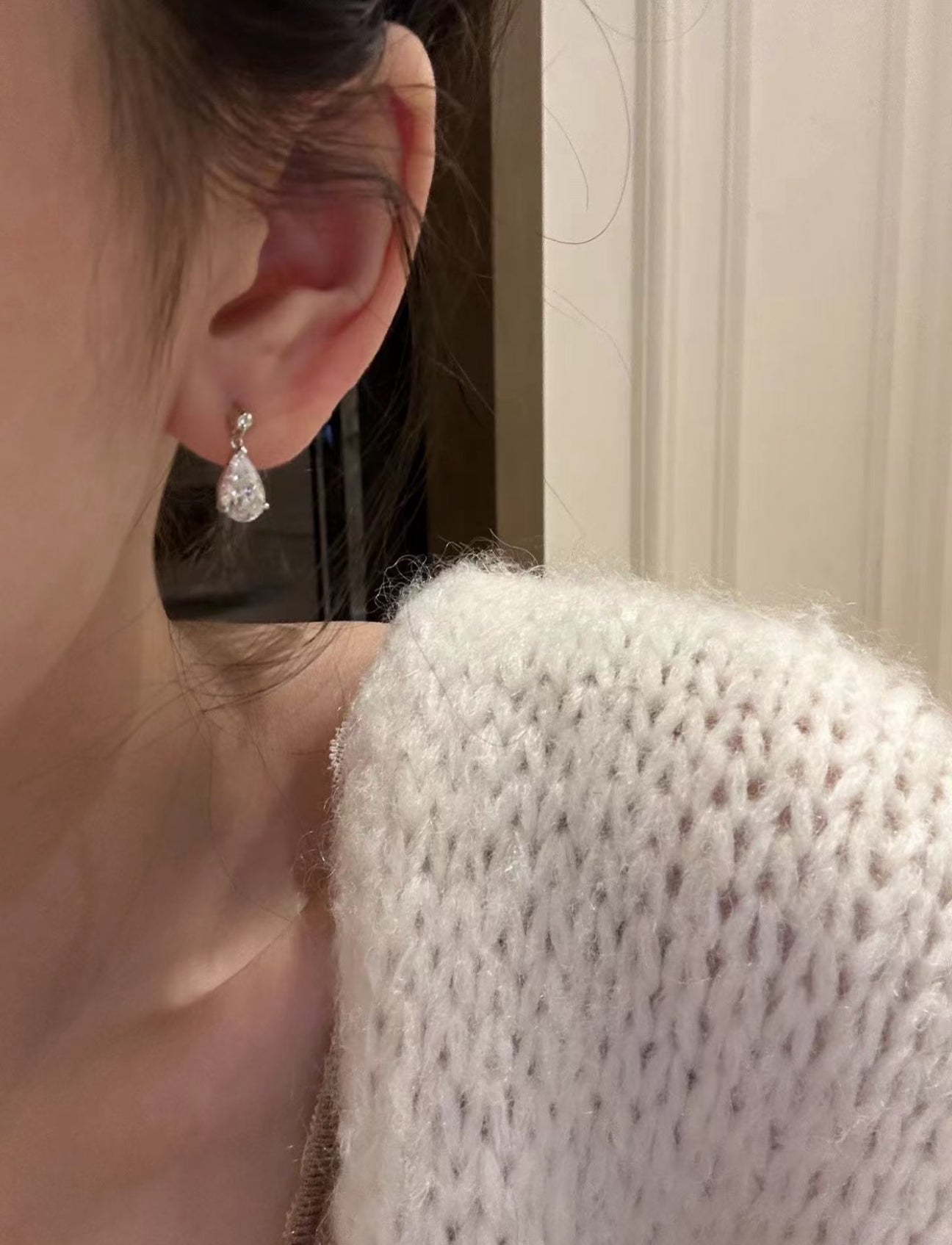 Drop Diamond Necklace & Earrings