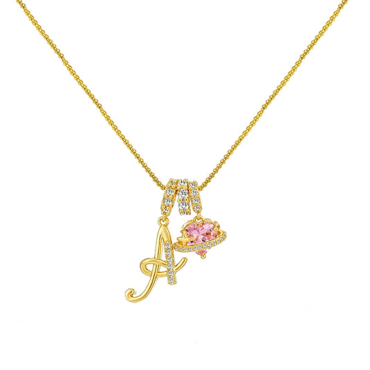 Gold Letter Necklace A with delicate gold plating