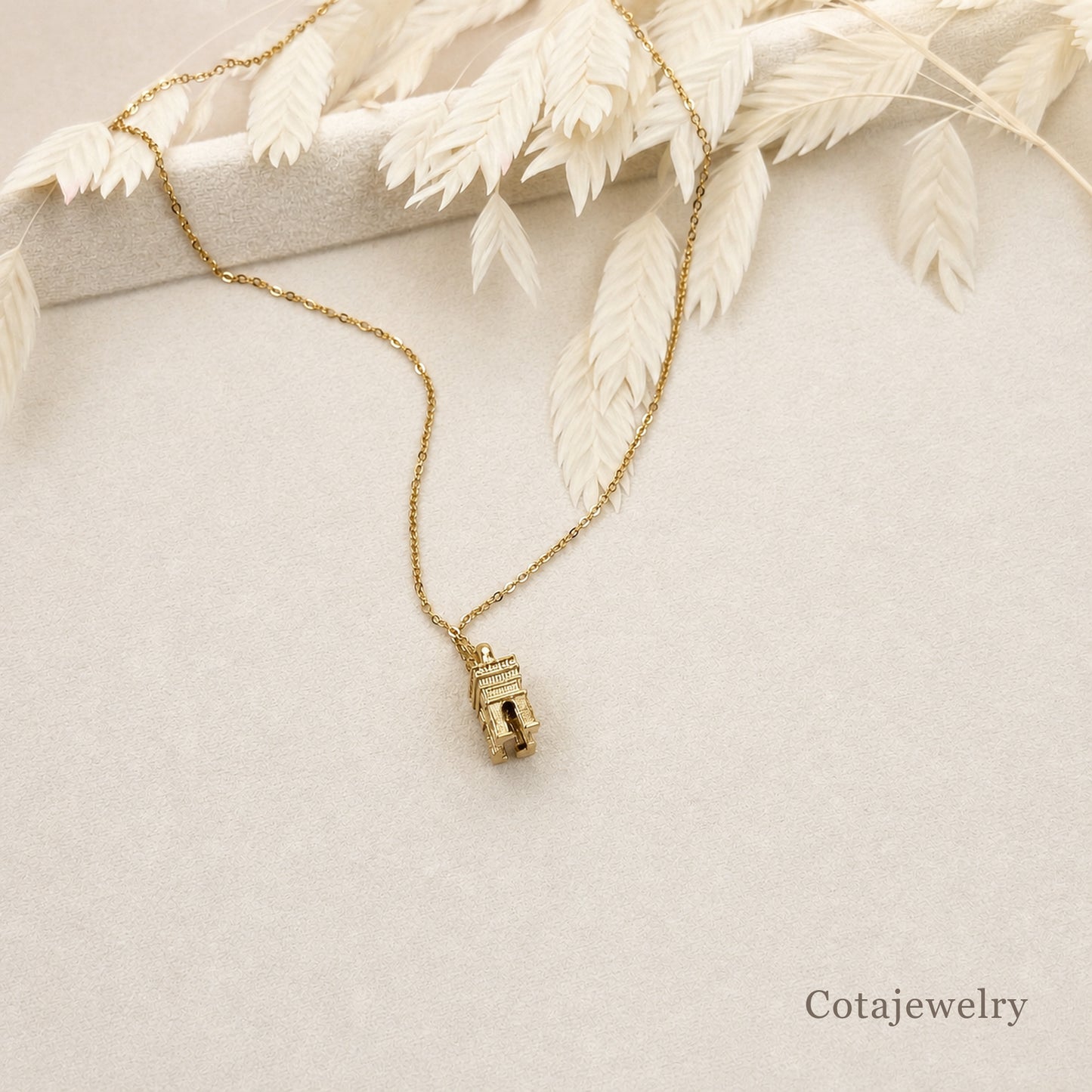 COTA Architectural Arch Pendant Necklace | COTA30149 - COTA30149_side.jpg