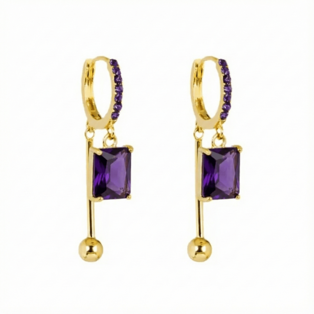 Detailed view of the drop design of Twilight Crystal Earrings