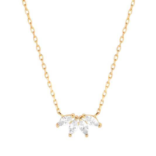925 Silver Marquise Crystal Necklace displayed on a white background