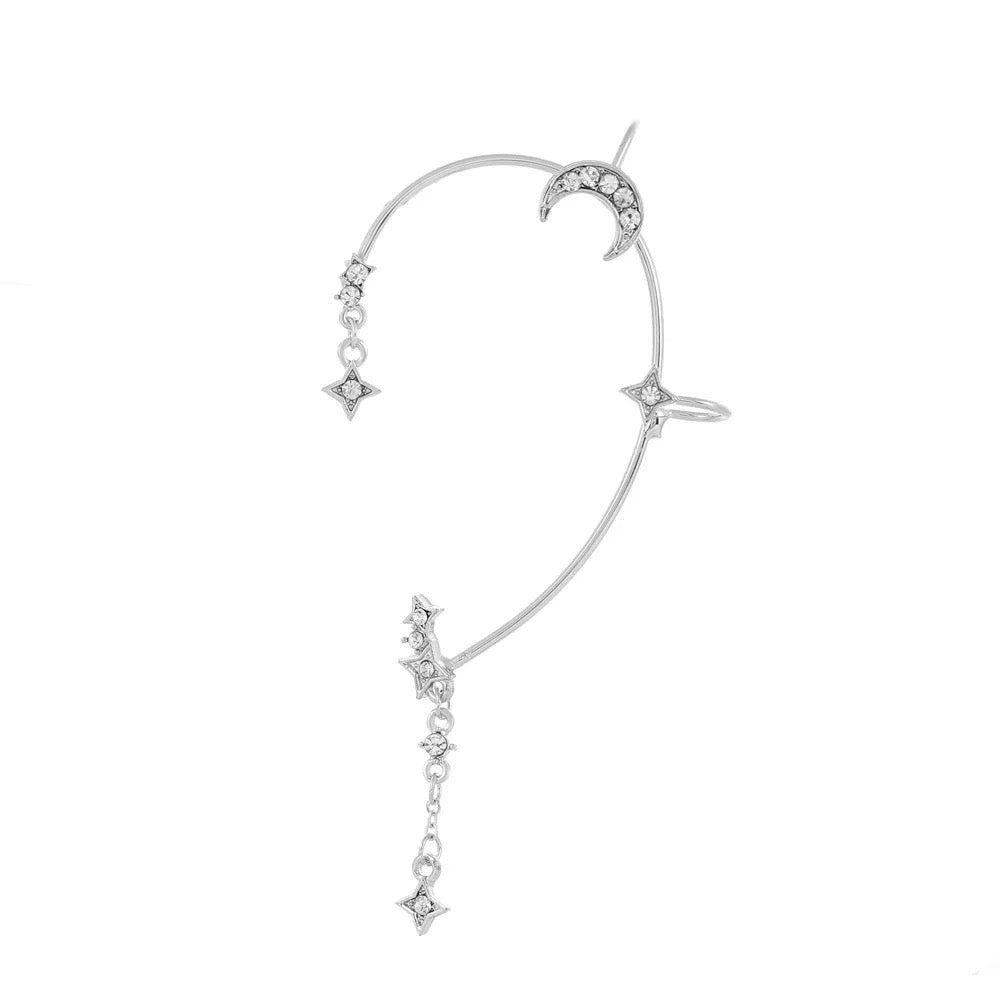 Star and Moon Earrings displayed on a white background highlighting design