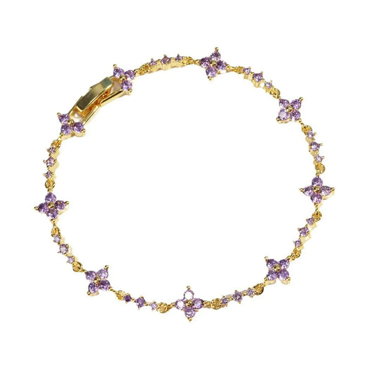 Purple Sakura Bracelet – Элегантные украшения с цветочным узором | CotaJewelry
