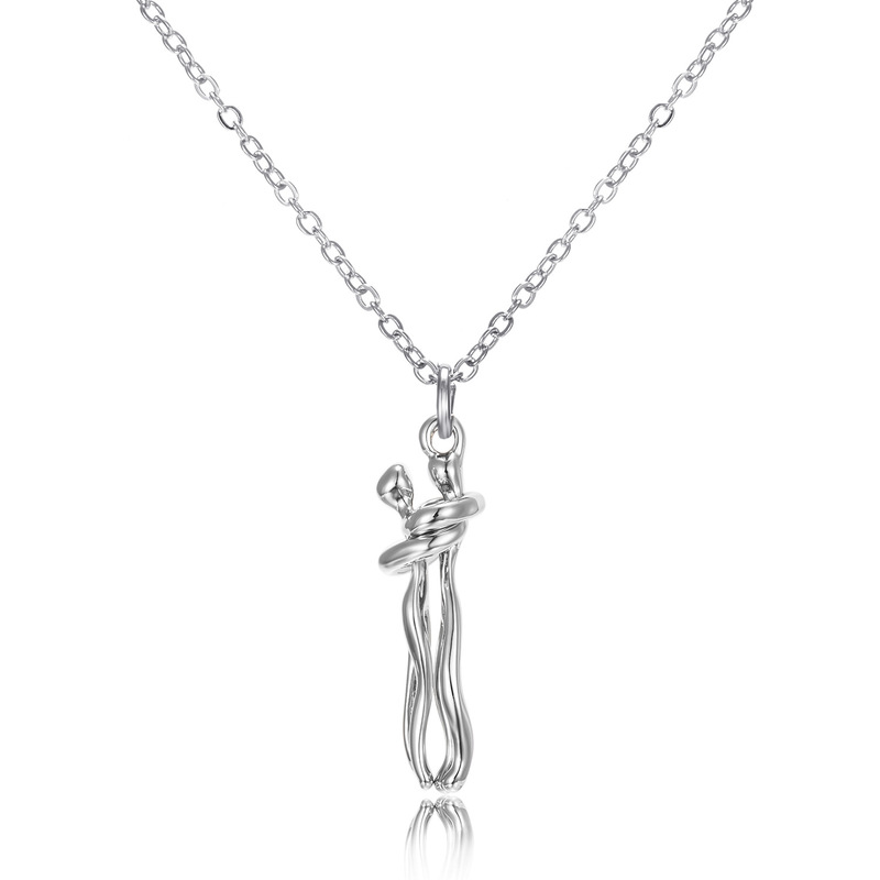 Embrace Pendant Necklace with human figure design