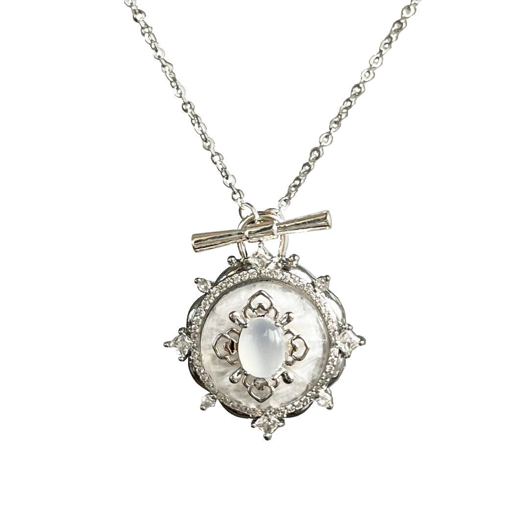 Close-up of Glittering Heart Necklace showcasing shimmering heart-shaped pendant