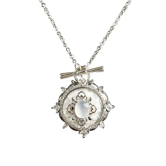 Close-up of Glittering Heart Necklace showcasing shimmering heart-shaped pendant