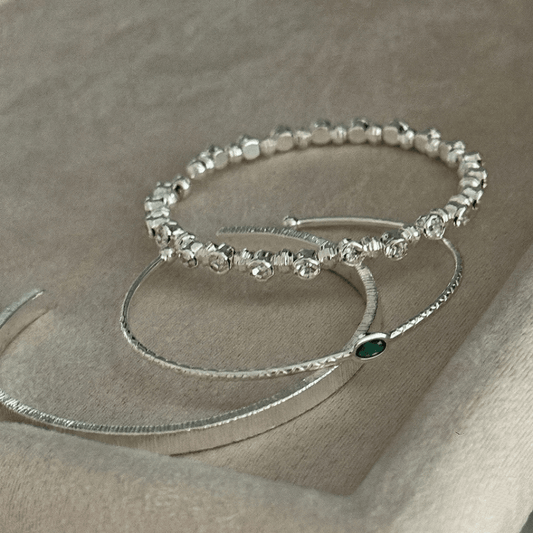 Zircon Vertical Beaded Bracelet Set