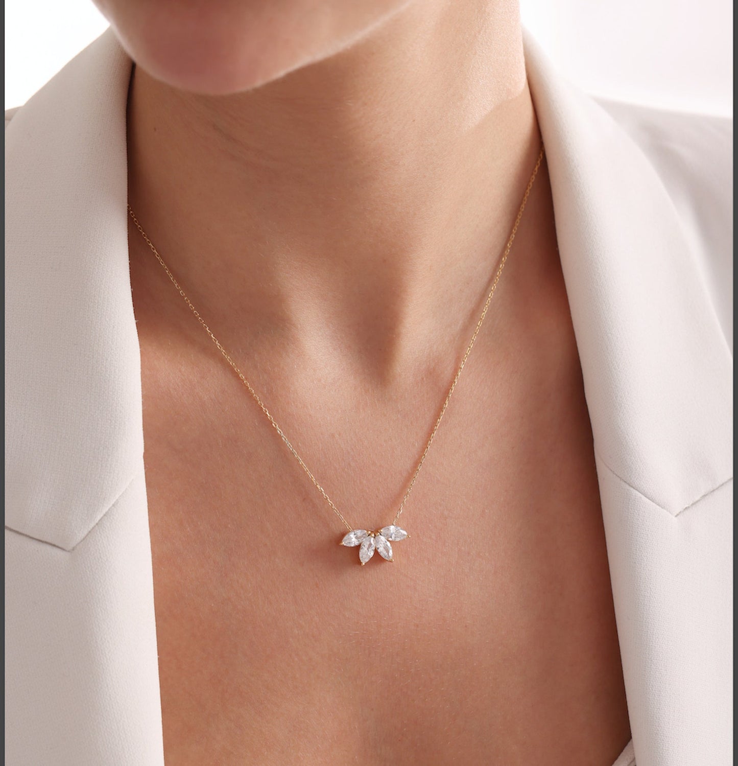 Colier Marquise cu Cristal din Argint 925