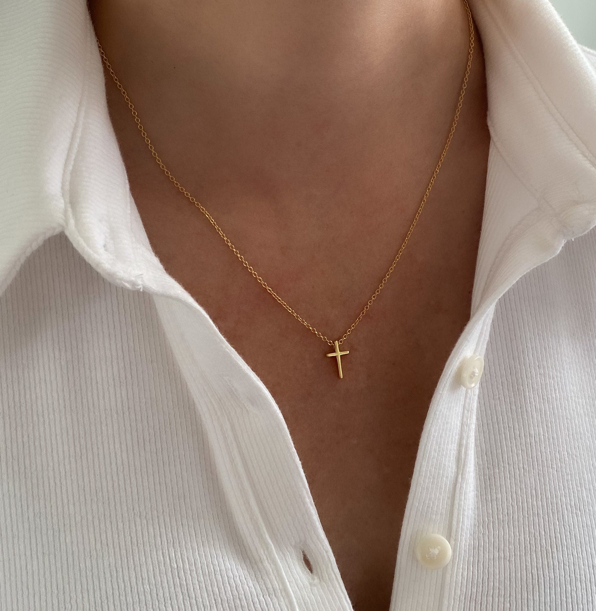 CotaJewelry cross necklace worn for daily style