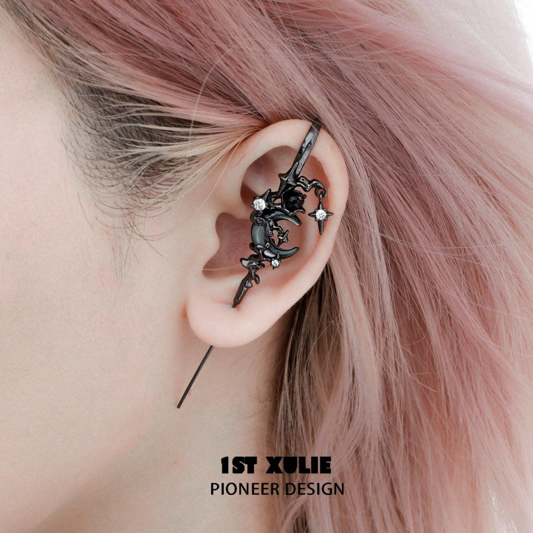 MYTH OF THE MOON 18K platina / 24K gull ørekrok nål piercing ørepynt™