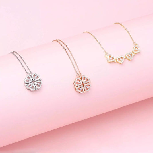 Lucky Heart Necklace showcasing heart-shaped pendant with sparkling cubic zirconia