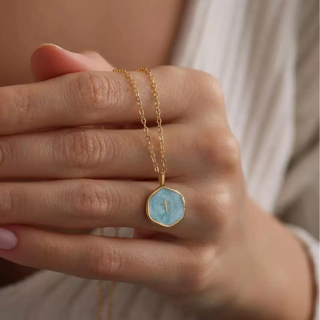 Add a Splash of Color to Your Faith: The Charm of Our Enamel Mini Cross Necklace