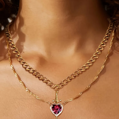 Heart and Sword Necklace