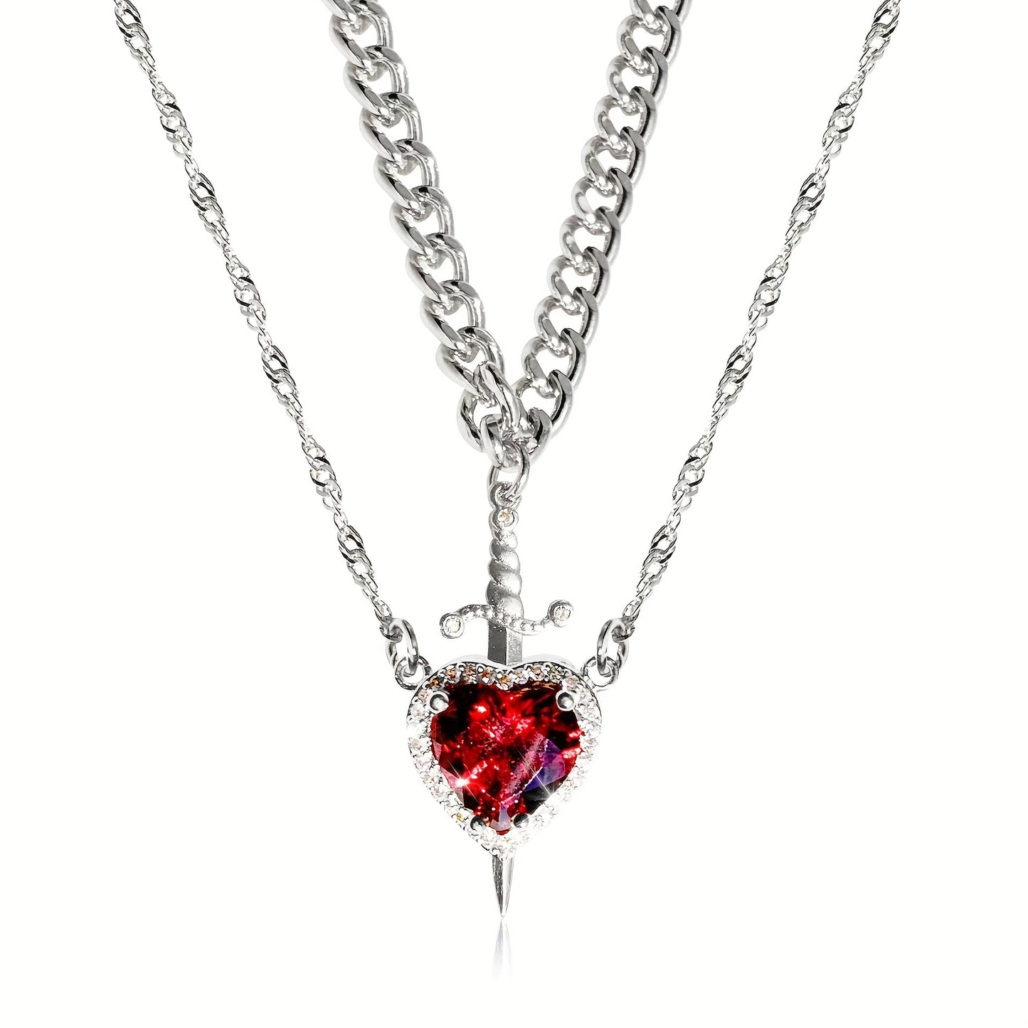 Heart and Sword Necklace