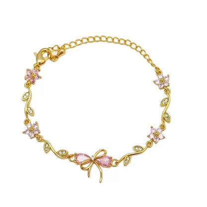 Luxury Bow Zircon Bracelet with sparkling cubic zirconia stones