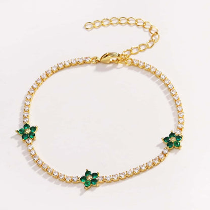 Pulsera tipo tenis con flores