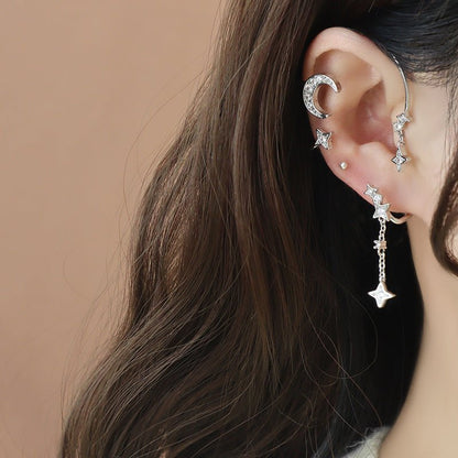 Star and Moon Earrings