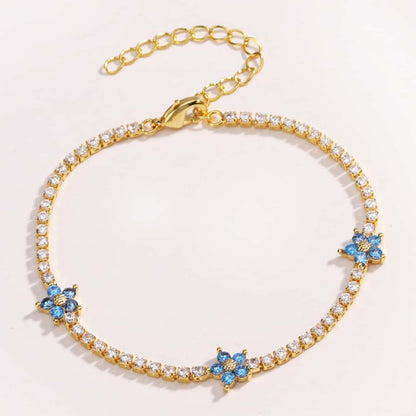 Pulsera tipo tenis con flores