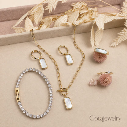 COTA Aurelia Set di gioielli da 5 pezzi in oro 18K e madreperla naturale
