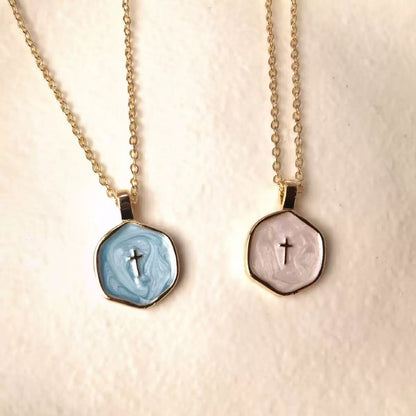 Colorful Enamel Mini Cross Necklace  CotaJewelry