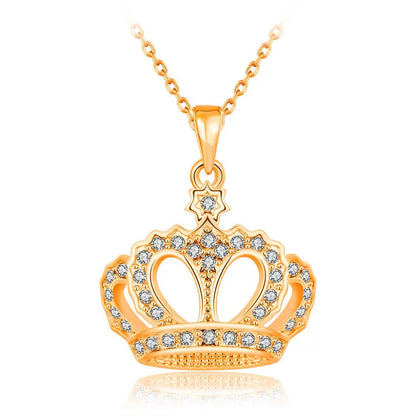 18K Gold Plated Crown Pendant Necklace | CotaJewelry