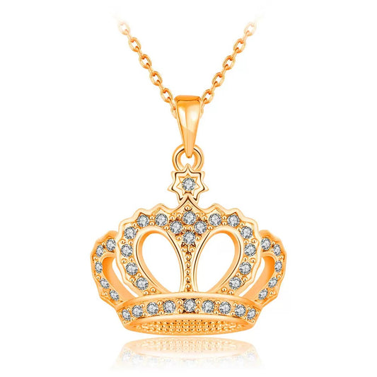 18K Gold Plated Crown Pendant Necklace | CotaJewelry