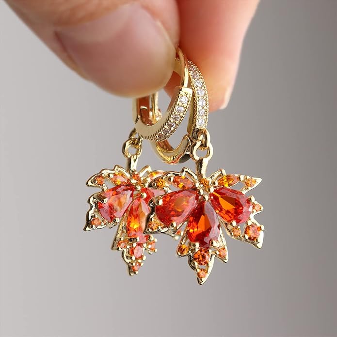 Maple Leaf Earrings – Elegant Autumn Leaf Jewelry for Women | CotaJewelry
