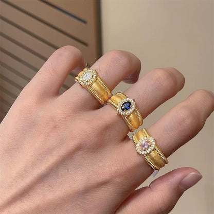 Royal Gemstones Ring - Adjustable Open Band