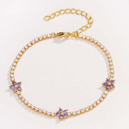 Pulsera tipo tenis con flores