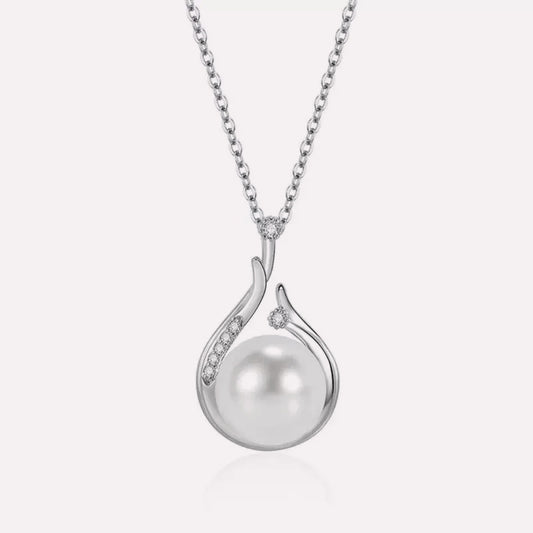Pearl Drop Necklace by CotaJewelry with teardrop-shaped pearl pendant and gold-plated finish