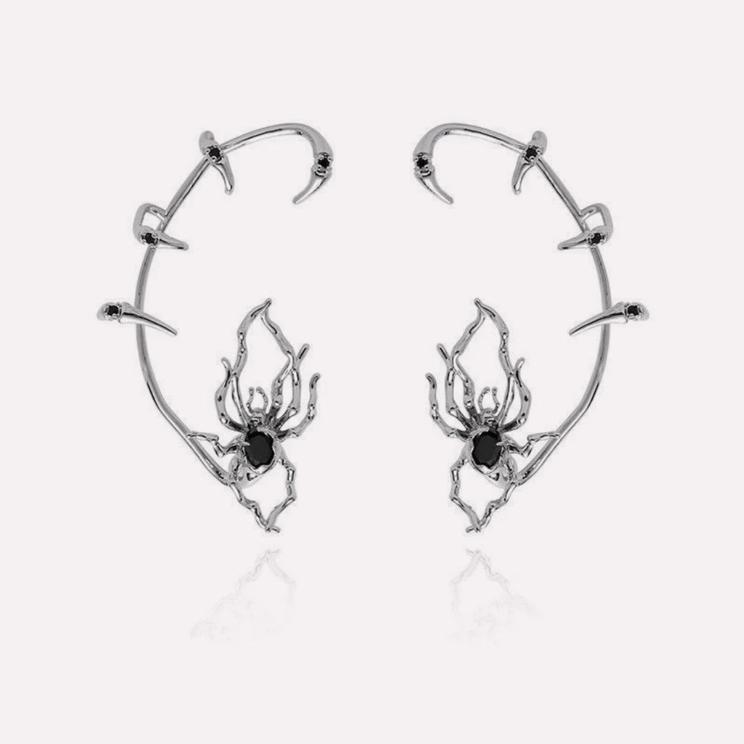 Black Spider Ear Cuffs